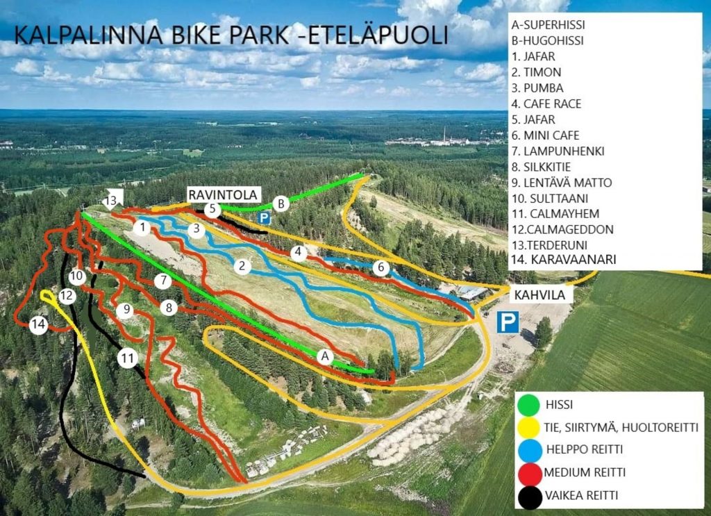 Kalpalinna Bike Park -eteläpuoli