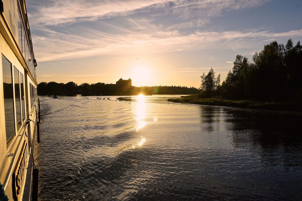 Setting sun on a lake